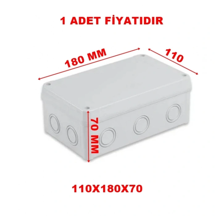 IŞILDAR 110x180x70 Termoplastik 10 Çıkışlı Buat Beyaz (ABS Vidalı Sıva Üstü Plastik Contalı Kapak)