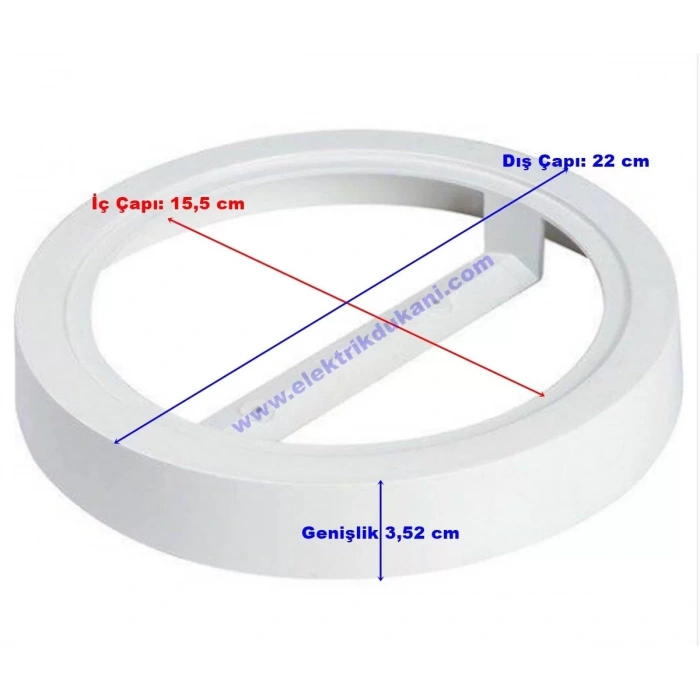 IŞILDAR 12w BEYAZ Sıva Üstü Yuvarlak Slim Led Panel Kasası Plastik