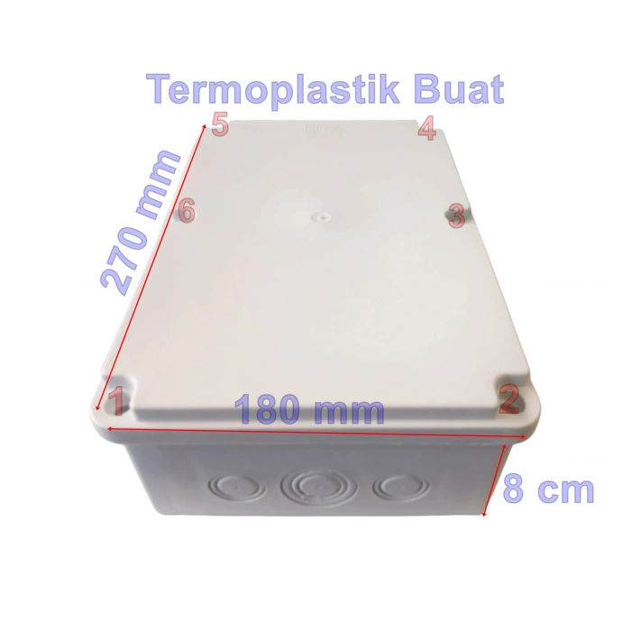IŞILDAR 180x270x100 Termoplastik 12 Çıkışlı Buat Beyaz IP65 (ABS Vidalı Contalı Kapak)