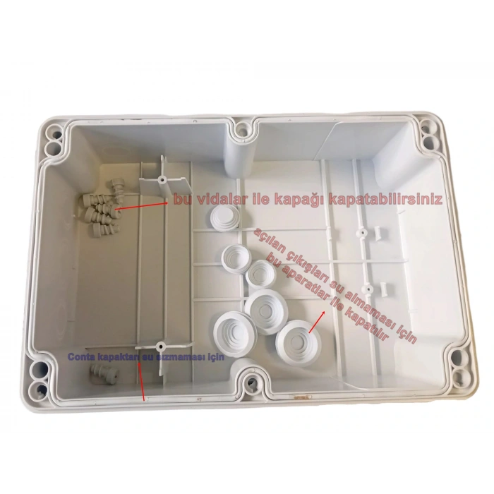 IŞILDAR 180x270x100 Termoplastik 12 Çıkışlı Buat Beyaz IP65 (ABS Vidalı Contalı Kapak)