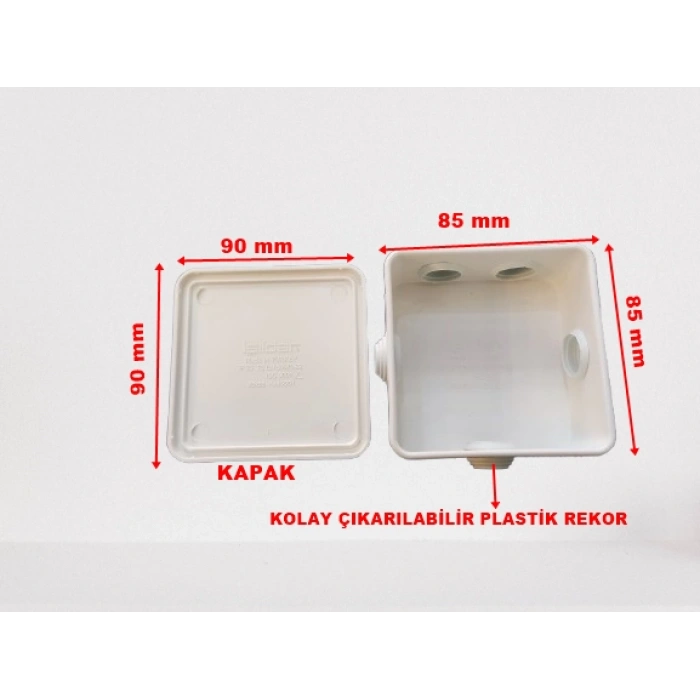 IŞILDAR Plastik Beyaz 85x85 Kare Atigron Buat Delikli + Plastik Rekorlu