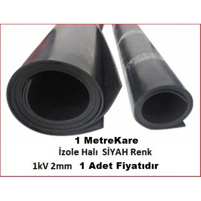 GENEL 1000v 1. Kalite Elektrik İzole Halı 1kv 100x100cm 1 Mt Kare Siyah Kalınlık 2mm