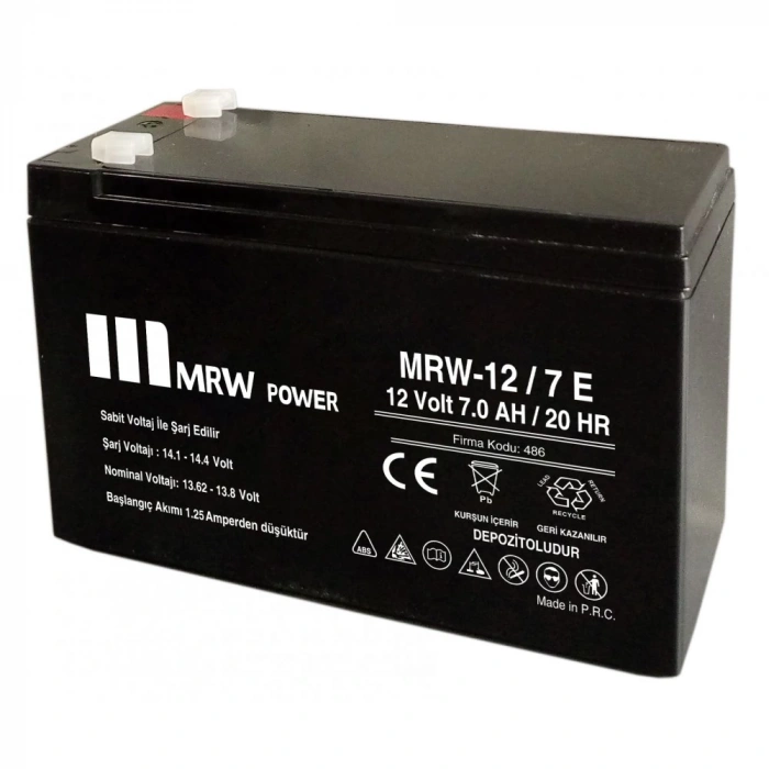 12v 7A Kuru Bakımsız Akü Genel Amaçlı (Alarm Aküsü) Vs.