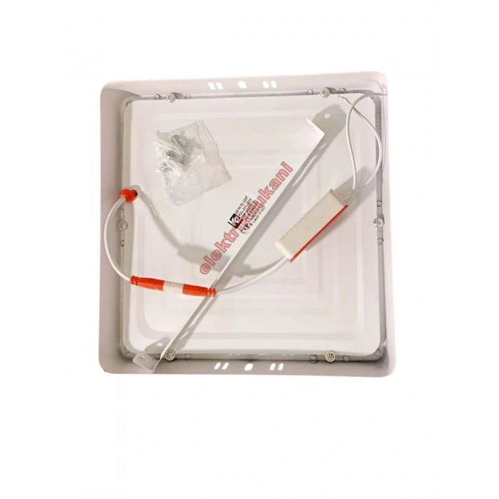 K2 18w 22x22 Kare Sıva Üstü Led Panel Günışığı 3000k Beyaz Kasa IP20 S.Ü.