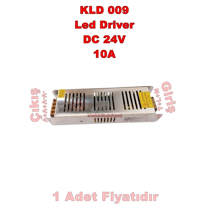 K2 24V 10A Adaptör Metal Kasa 240W IP20