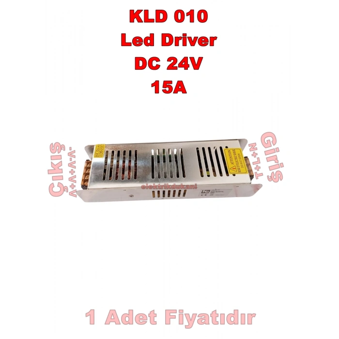 K2 24V 15A Adaptör Metal Kasa 360W IP20