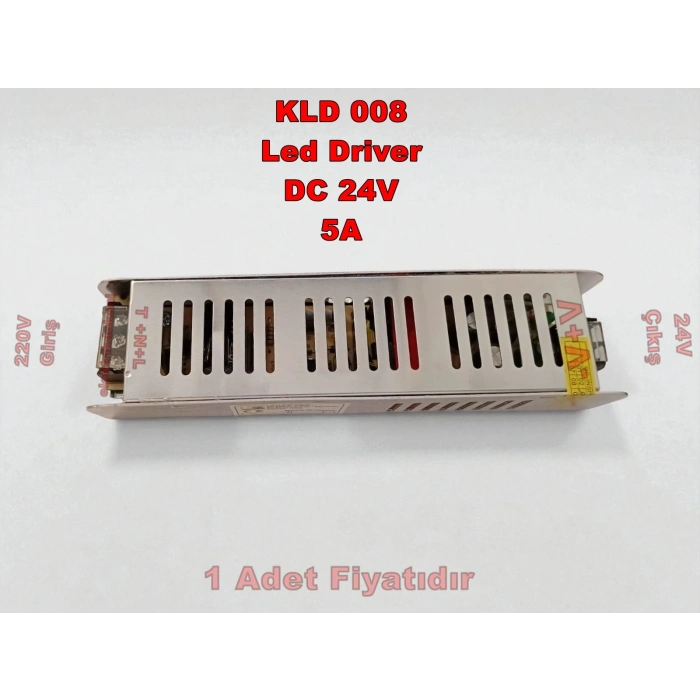 K2 24V 5A Adaptör Metal Kasa 120W IP20