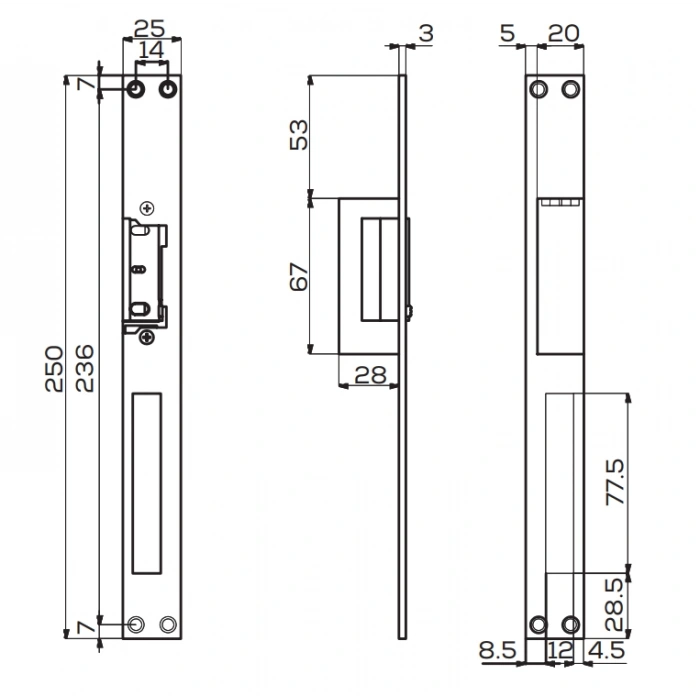 KALE Elektrikli Kilit Kapı Karşılığı Gizli Kapı Otomatiği 12v-15v Ac/Dc 15W (Bas Aç)