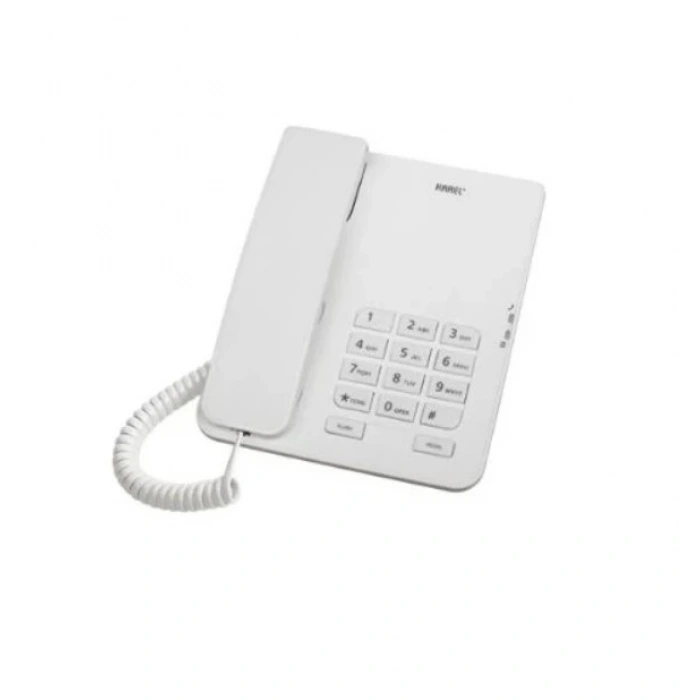 KAREL Masa Üstü Kablolu Ahizeli Telefon BEYAZ (Ekransız)