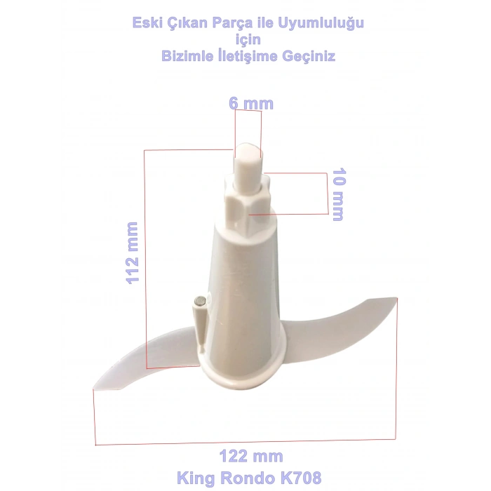 KİNG K-708 Rapid Rondo Doğrayıcı Bıçağı (Orjinal Eski Model Bıçak)