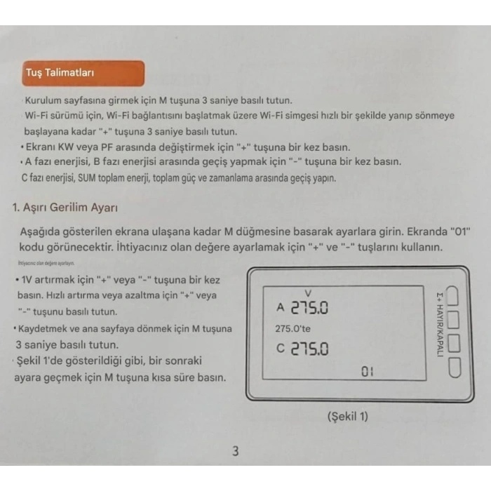KOWSİ 3x63A Trifaze Voltaj ve Akım Koruma Rolesi Wifi Bağlantılı NTC li Şebeke Giriş Voltaj Denetleyici 380 Volt 63 Amper (3x63 3 Fazlı Isı Kontrollü Global Wifi Tuya Kontrollü)