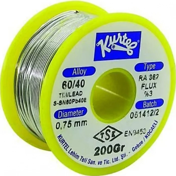 KURTEL 200 gr Makara 60/40 0.75 mm Lehim Teli (Pastalı)
