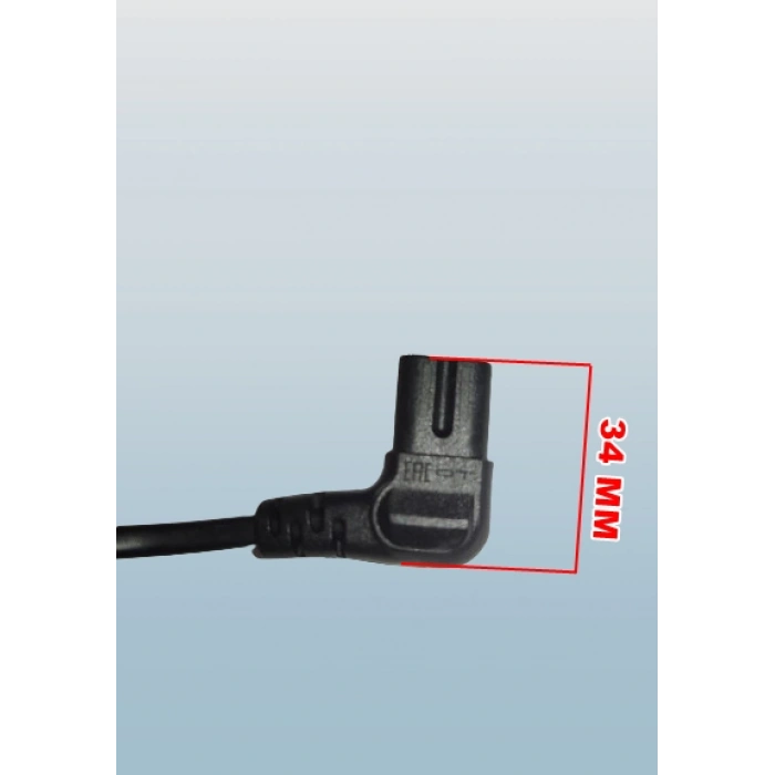 LG Tv için 90 Derece Açılı L Tip Teyp Fişi 1.4 mt Kablolu SİYAH Kaliteli 2x0,75 Tam Kesit Bakır