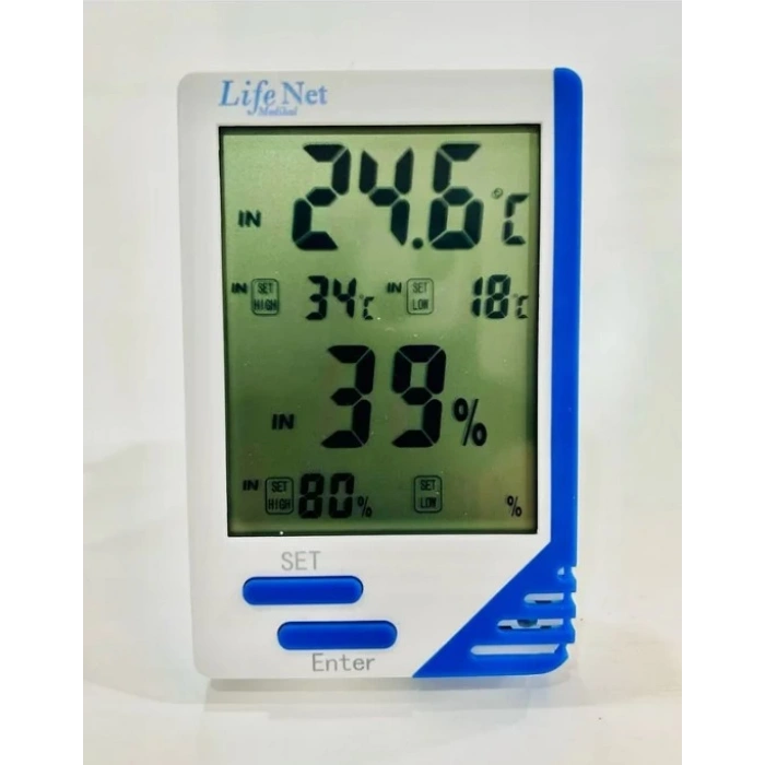 LİFE NET İç ve Dış Ortam Dijital Isı ve Nem Ölçebilen Termometre (Termokulplu)