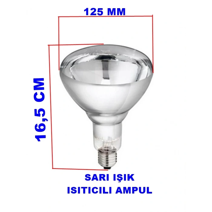 LIĞTEX 250w E-27 Duylu İnfrared Isı Ampulu Kuluçka Civciv Evcil Hayvan ve ortam Isıtma