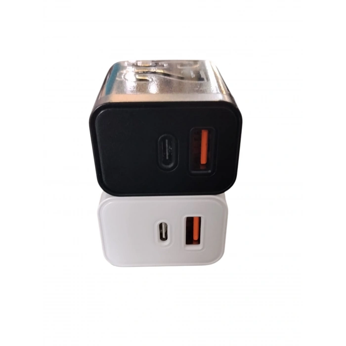 LİNKtech 25W USB + TYPE-C Çıkışlı Süper Turbo Hızlı Şarj Aleti (Yalnızca Adaptör Kablo Hariç Cep Telefon Şarj Aleti)