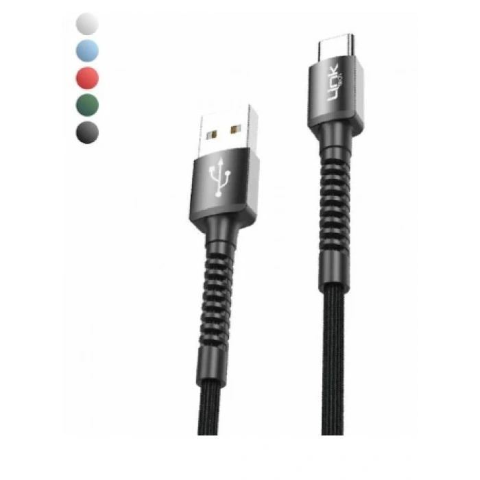 LİNKTECH USB / TYPE-C 5v 3A 1m Şarj Kablosu İP Örgülü