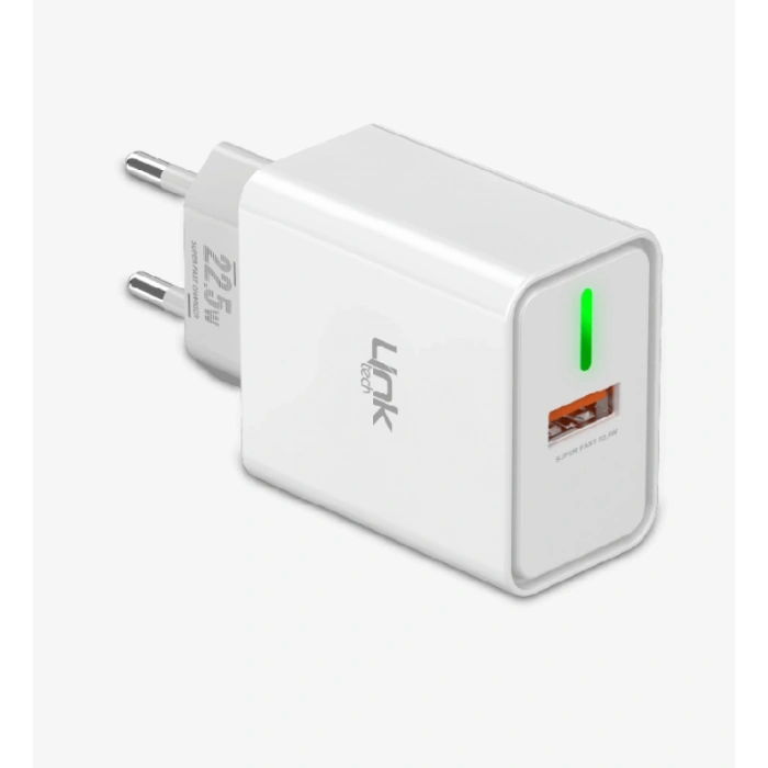 LİNKTECH USB - Type-C Kablolu Şarj Aleti Set Beyaz C248 22.5W PD/QC