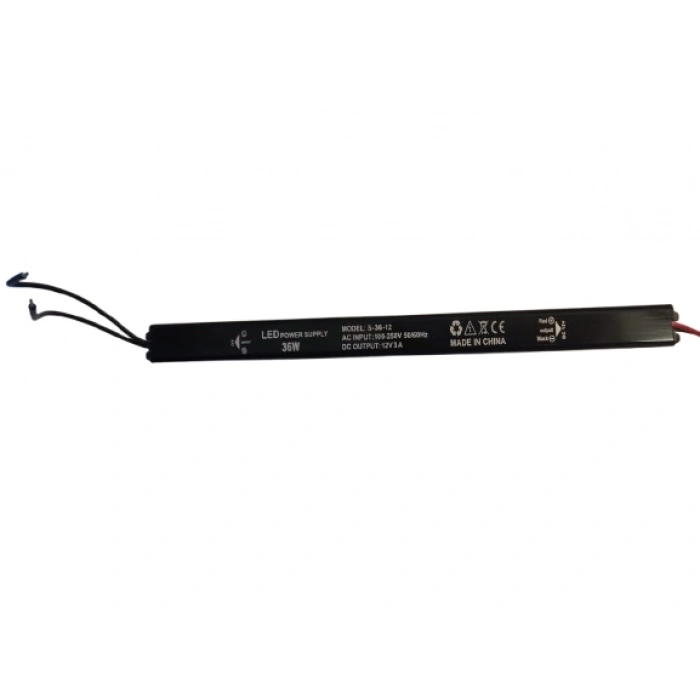 LUSTER 12V 3A SLİM LED TRAFOSU 12V 36W