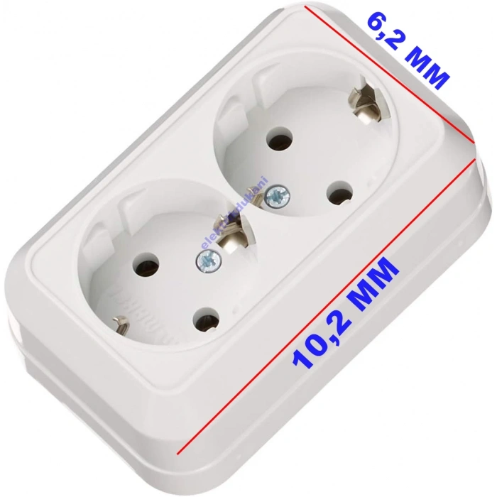 MAKEL Sıva Üstü İkili Topraklı Priz Beyaz 220v IP20