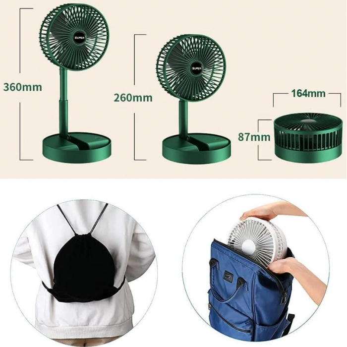 Masa Üstü Taşınabilir Şarjlı Vantilatör Fan Mikro Usb