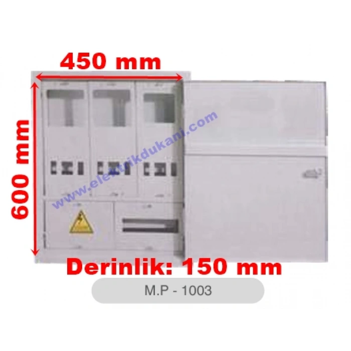 MERT 1003 Sıva Altı 3 Monofaze Sayaçlı Sac Pano S. A.