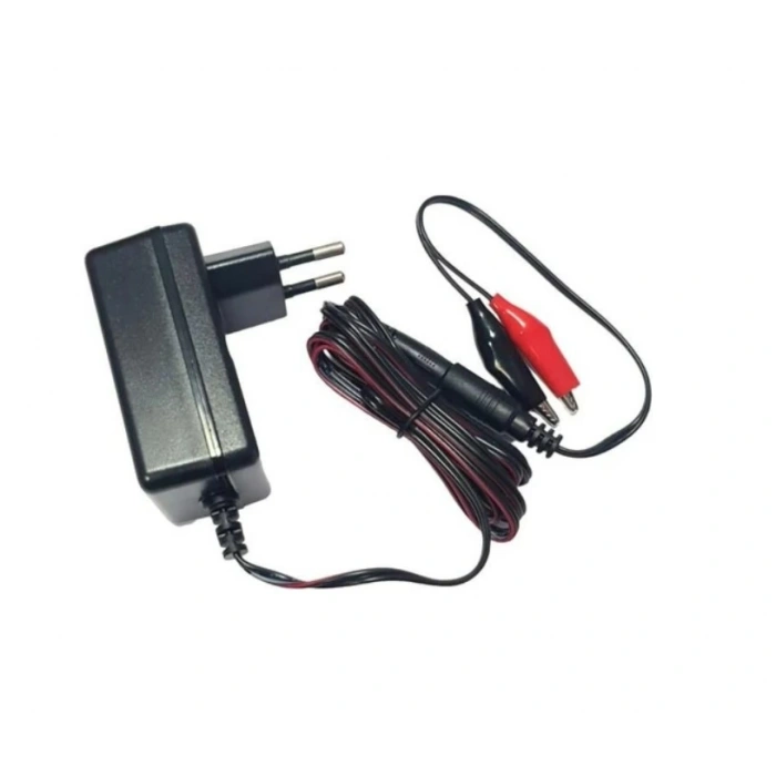 MERVESAN 6v / 12v 1A Akü Şarj Adaptörü 5.5x2.5mm Jaklı + Maşa Kıskaçlı (6 Volt 12 Volt 1 Amper 1000mA)