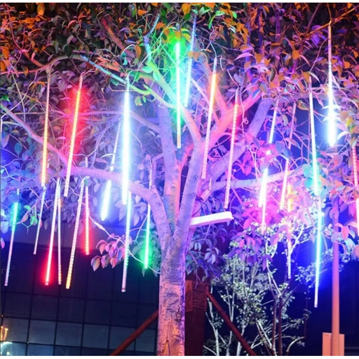 Meteor Süsleme Ledi RGB 3.5 mt 41cm Lik 8 Çubuk Renk IP44 220 Voltt