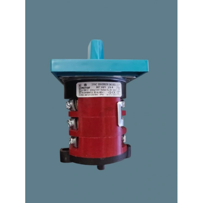 METOP 3x25A Üç Fazlı Trifaze Enversör Yön Değiştirici Pako Şalter(1-0-2 sağ - Sol)