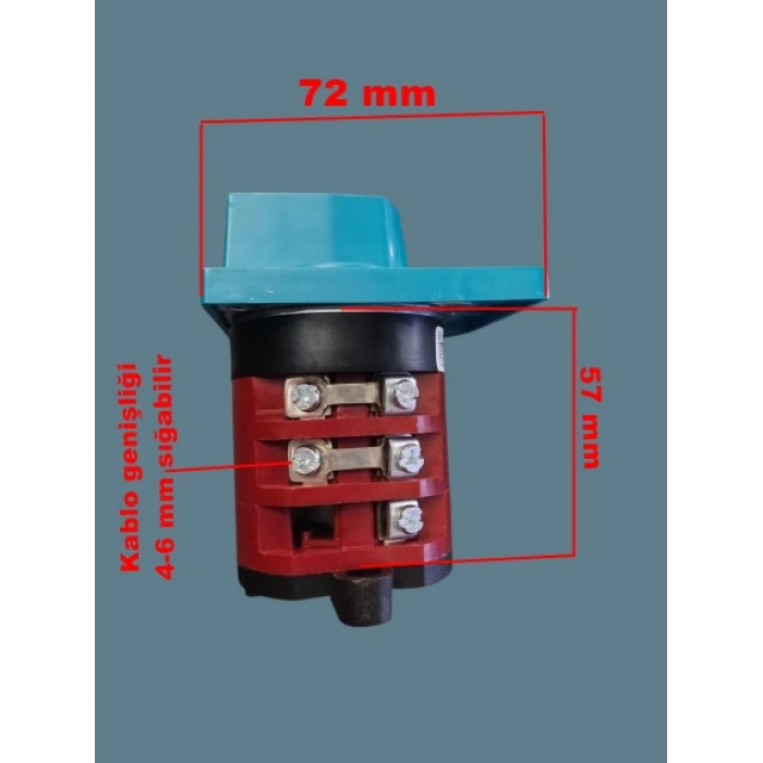 METOP 3x25A Üç Fazlı Trifaze Enversör Yön Değiştirici Pako Şalter(1-0-2 sağ - Sol)