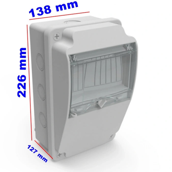 MUTLUSAN 138x226x127 Kombinasyon Kutusu Termoplastik Gri IP65 (Boş)
