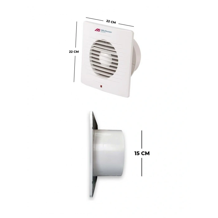 MUTLUSAN 150 lik Banyo ve Mutfak Havalandırma Aspiratörü Montaj Delik Çapı 150mm  (15cm)