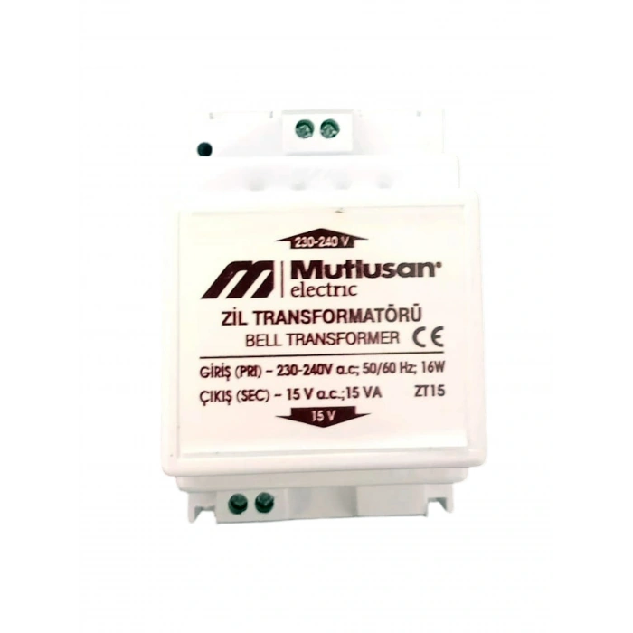 MUTLUSAN 15W Kapı Otomatiği Ve Zil Trafosu 12V 15W (Transformatör)