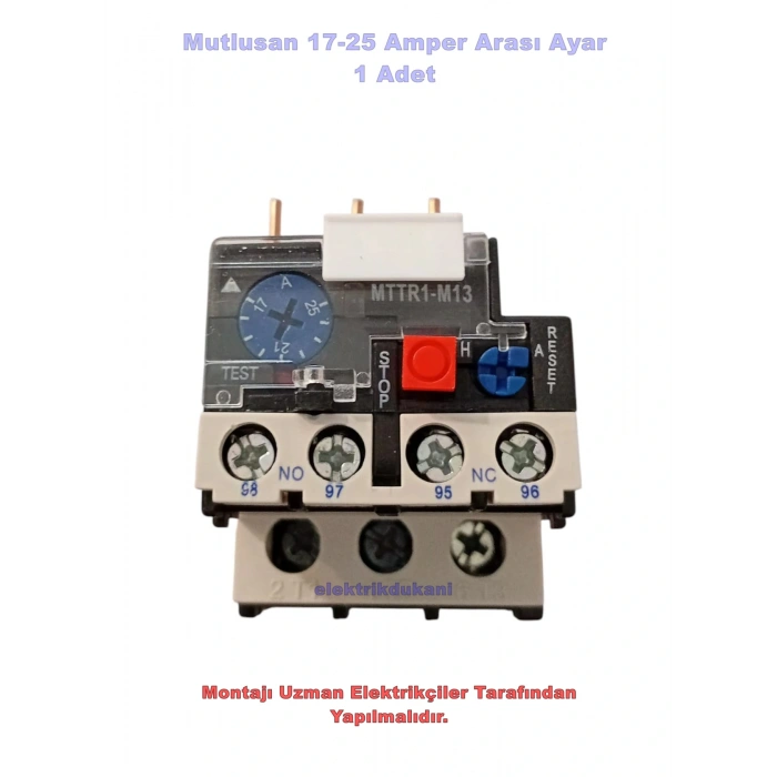 MUTLUSAN 17~25A Termik Röle (25 Amper Motor Koruma Termiği)