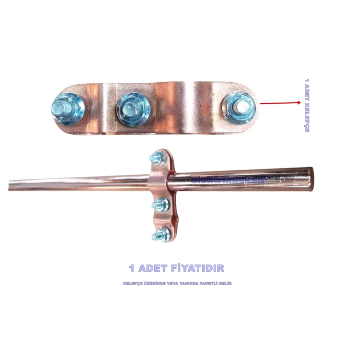 MUTLUSAN 18mm 1metre Bakır Boru Giydirme Kaplamalı Demir Topraklama Çubuğu
