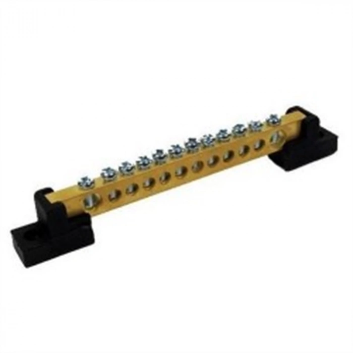 MUTLUSAN 18+2 20li Ayaklı Pano Topraklama Ve Nötür Klemensi 80A (6.5X9mm 20 Delikli)