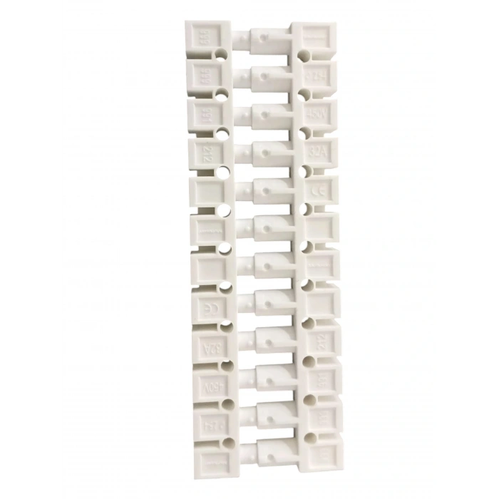 MUTLUSAN 2.5-4mm 12li Geçmeli Plastik Sıra Klemens Beyaz 850?C Alev Yaymayan H.F.