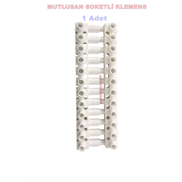 MUTLUSAN 2.5-4mm 12li Geçmeli Plastik Sıra Klemens Beyaz 850?C Alev Yaymayan H.F.