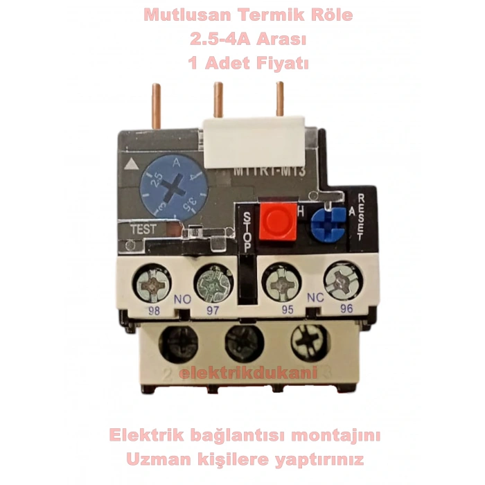 MUTLUSAN 2.5~4A Termik Röle (4 Amper Motor Koruma Termiği)