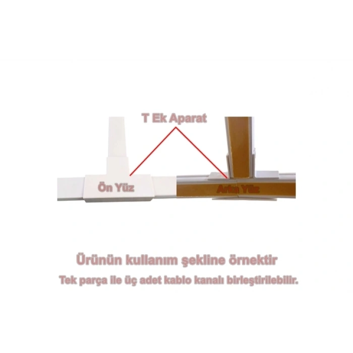 MUTLUSAN 25x16 Kablo Kanalı T Köşe Ek Parçası Plastik Beyaz