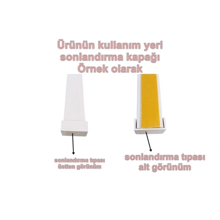 MUTLUSAN 25x16 Kablo Kanalı Uç Tapa Sonlandırma Kapağı Plastik Beyaz