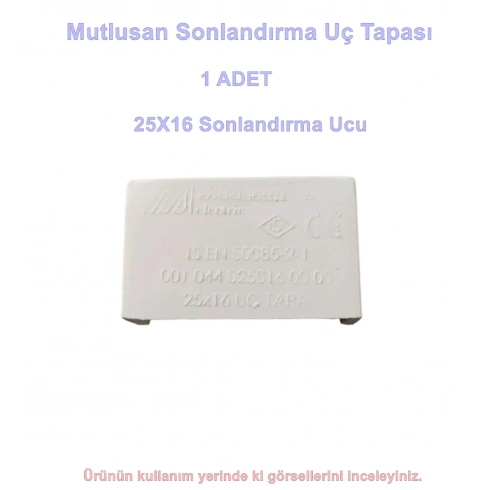 MUTLUSAN 25x16 Kablo Kanalı Uç Tapa Sonlandırma Kapağı Plastik Beyaz