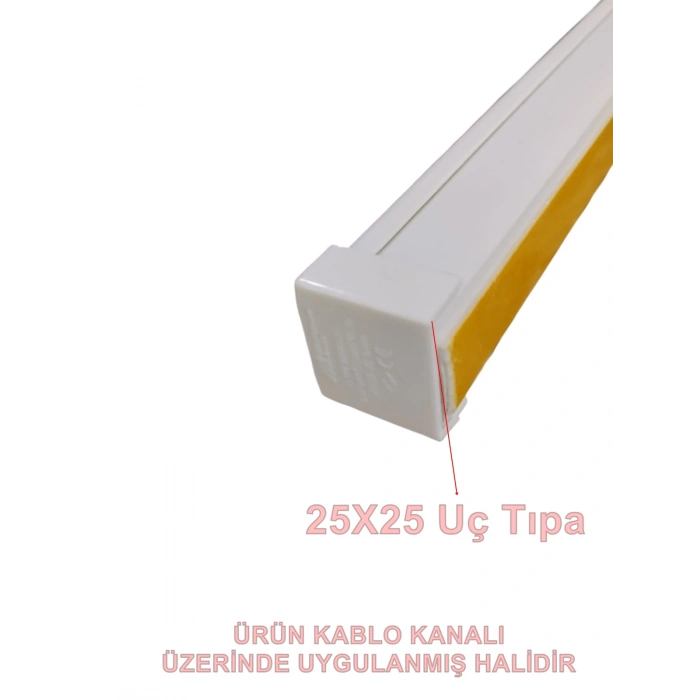 MUTLUSAN 25x25 Kablo Kanalı Uç Tapa Sonlandırma Kapağı Plastik Beyaz