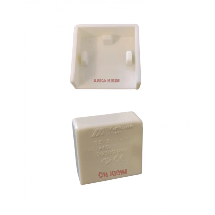 MUTLUSAN 25x25 Kablo Kanalı Uç Tapa Sonlandırma Kapağı Plastik Beyaz