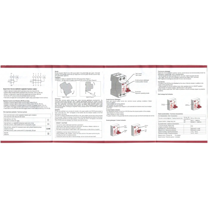 MUTLUSAN 2x40A 30mA AC Tip 1 Faz Monofaze Kaçak Koruma Rolesi