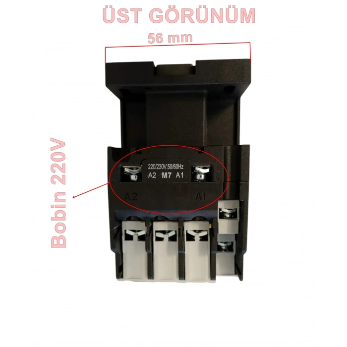 MUTLUSAN 3P 32A 15KW AC Kontaktör 220v 1NO+1NC (32 Amper 220 Volt 1 Açık 1 Kapalı Kontak Trifaze Kontaktör)