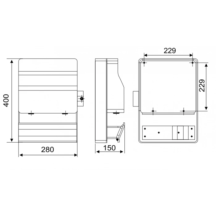 MUTLUSAN 400v Giriş 3Faz 22kW Duvar Tipi Soketli Şarj Ünitesi (Kablosuz)