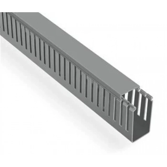 MUTLUSAN 40x60 Delikli Kablo Kanalı Gri 2Mt Pano Kanalı