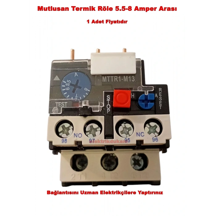 MUTLUSAN 5.5~8A Termik Röle (8 Amper Motor Koruma Termiği)