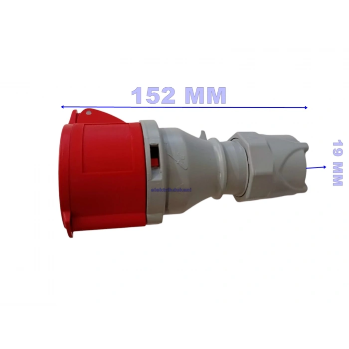 MUTLUSAN 5x16A CEE Norm Trifaze Seyyar Uzatma Prizi 3P+T IP44 (MUT-102 380v Volt Trifaze Sanayi Tip Dişi Fiş)